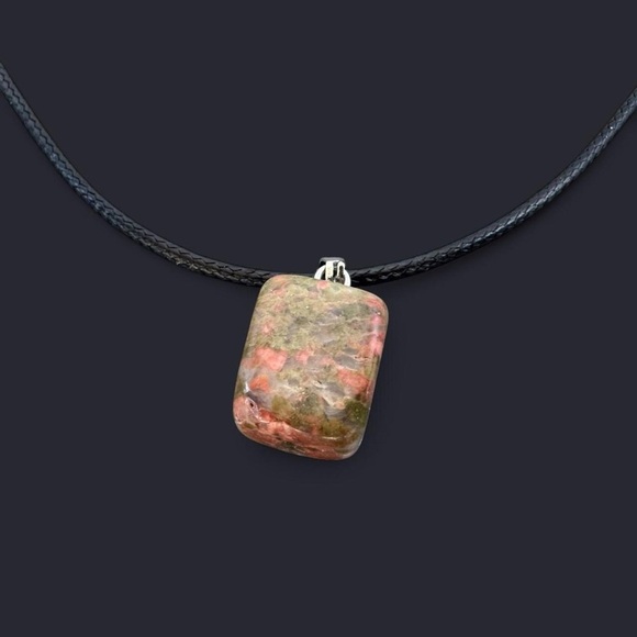 Unakite Stone Pendant Necklace - Picture 1 of 4